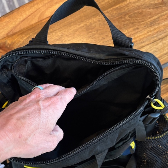 Men's Black and Blue Backpack with Yellow Accents - Picture 9 of 12